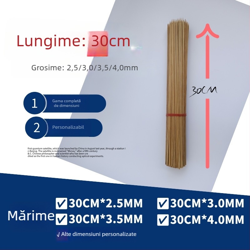 Frigărui din bambus carbonizat, 30 cm lungime, rezistente la temperaturi ridicate, pentru grătar și malatang.