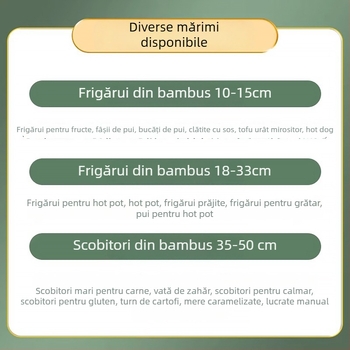 Bețișoare din bambus de unică folosință pentru grătar, bețișoare lungi din bambus, pachet 5000