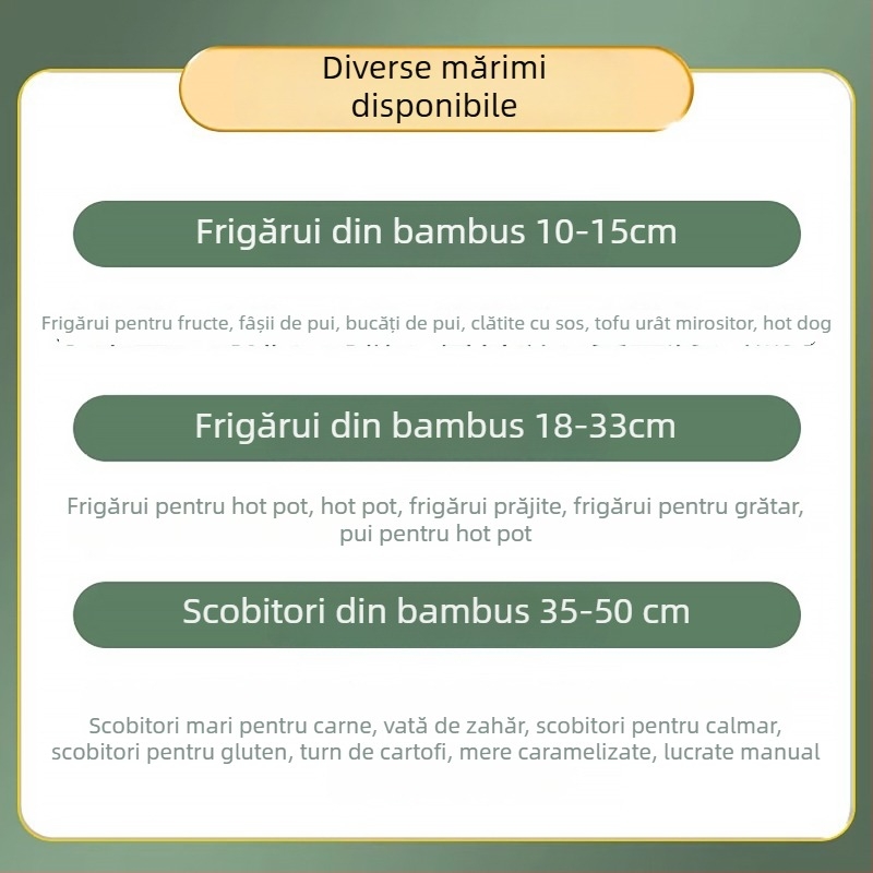 Bețișoare din bambus de unică folosință pentru grătar, bețișoare lungi din bambus, pachet 5000