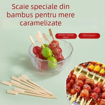 Bețe de bambus pentru fructe caramelizate, bețe pentru odén, bețe de grătar mini, de unică folosință pentru fructe la grătar