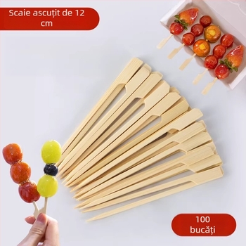 Bețe de bambus pentru fructe caramelizate, bețe pentru odén, bețe de grătar mini, de unică folosință pentru fructe la grătar