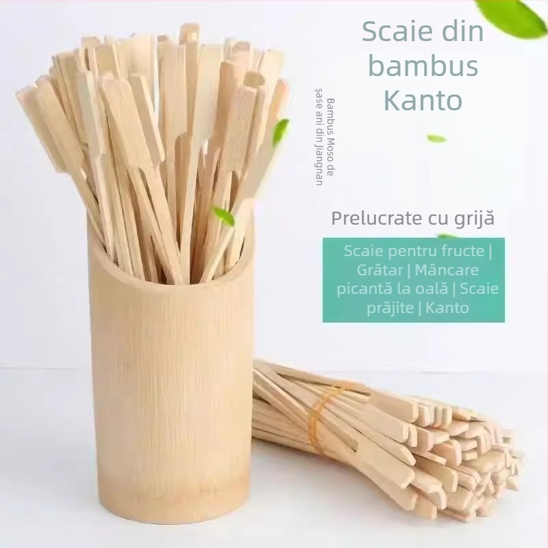 Bețe de bambus pentru fructe caramelizate, bețe pentru odén, bețe de grătar mini, de unică folosință pentru fructe la grătar