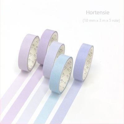 Xinmo Bandă washi colorată solid Macaron – set de bază, autocolante decorative pentru jurnal DIY, 5 role