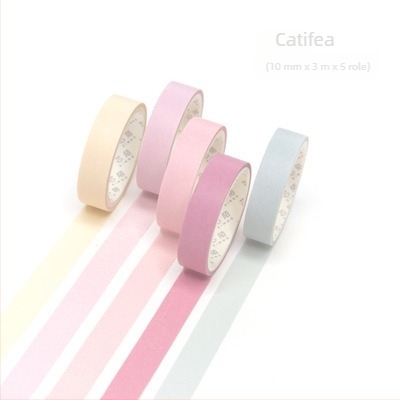 Xinmo Bandă washi colorată solid Macaron – set de bază, autocolante decorative pentru jurnal DIY, 5 role