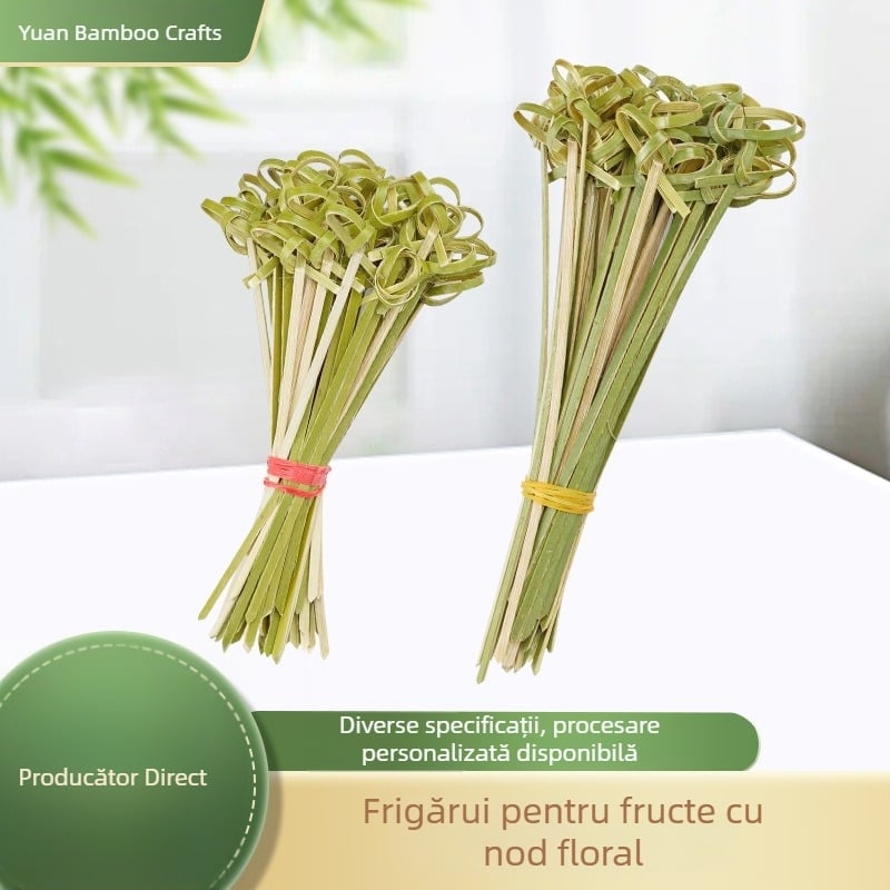 Bețe de fructe cu nod de floare, de unică folosință, verzi, 100 buc./pachet, bețe de bambus pentru decor casnic