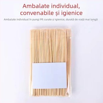Bețișoare de bambus de unică folosință pentru uz comercial, ideale pentru frigărui de miel, cârnați la grătar și gustări