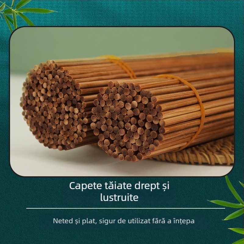 Bețișoare de bambus carbonizate, de unică folosință, extrem de dure, negre, 20–40 cm lungime, Ø 2.0–4.0 mm, pentru grătar – frigărui de miel și cârnați
