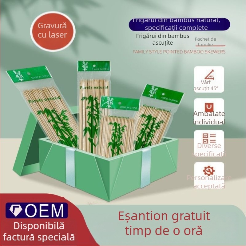 Frigărui din bambus pentru grătar – 100 bucăți, lungimi variate