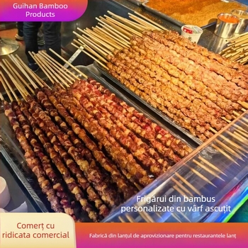 Bețișoare de bambus, 1,0 m, pentru carne mare, vârf ascuțit și îngroșat, calitate comercială