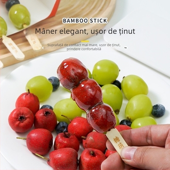 Bețișoare din bambus pentru fructe caramelizate, netede, fără țepi, fără miros, biodegradabile, pentru tarabe mici cu fructe caramelizate