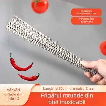 Frigărui din oțel inoxidabil pentru grătar, frigărui rotunde groase pentru carne și miel, frigărui cu cârlig din oțel inoxidabil