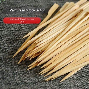 Bețe de bambus cu mâner de 12 cm – bețe mini cu fructe caramelizate pentru grătar, hot pot și oden