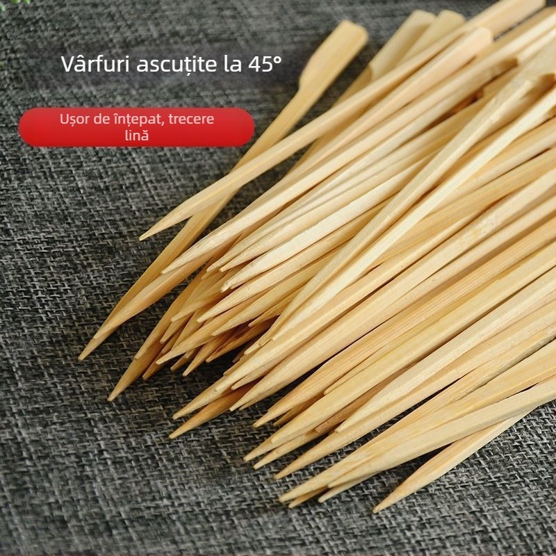 Bețe de bambus cu mâner de 12 cm – bețe mini cu fructe caramelizate pentru grătar, hot pot și oden