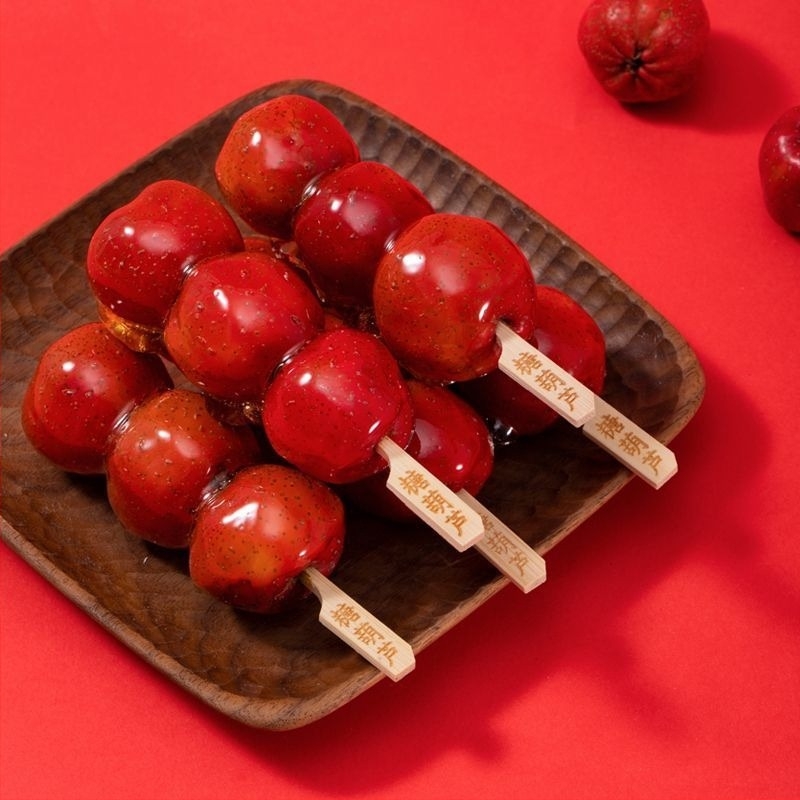 Bețe de bambus cu mâner de 12 cm – bețe mini cu fructe caramelizate pentru grătar, hot pot și oden