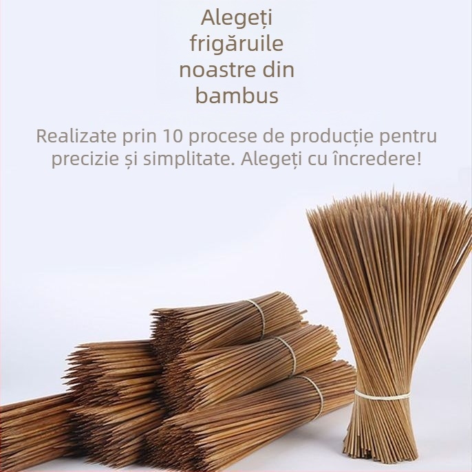 Bețe de bambus carbonizate, de unică folosință, extra dure, pentru fructe caramelizate, frigărui din amidon, grătar, frigărui de pui