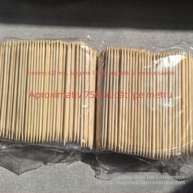 Bețe groase de bambus, diametrul 4,0 mm, lungime 15 cm, capete ascuțite, pachet de 1 kg, pentru susținerea pomilor fructiferi.
