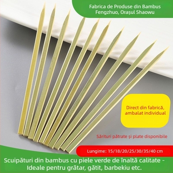 Bețișoare plate de bambus, de unică folosință, stil japonez pentru grătar