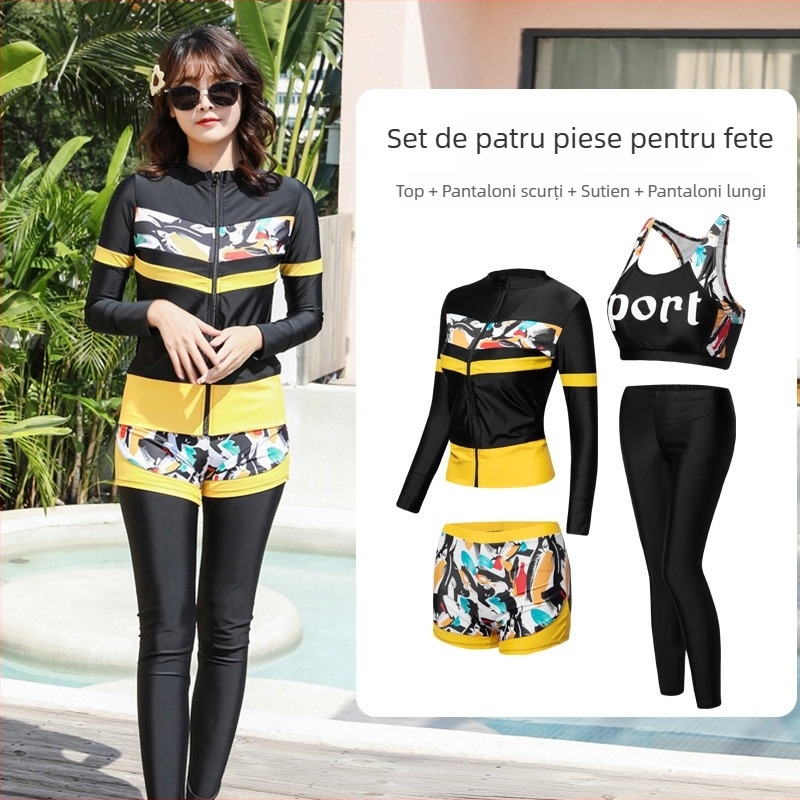Costum de baie de vară pentru familie – părinți și copii, nailon respirabil, costum întreg