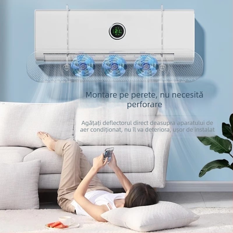 Deflector de aer pentru aer condiționat – montare pe perete universală, fără instalație