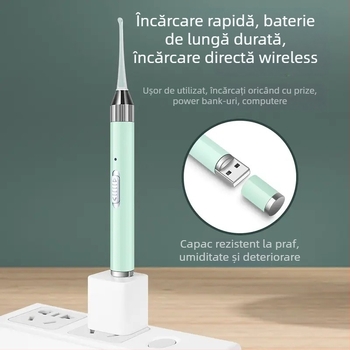 Lingură luminoasă pentru urechi cu iluminare, vârf moale, pentru cerumen la bebeluți și copii