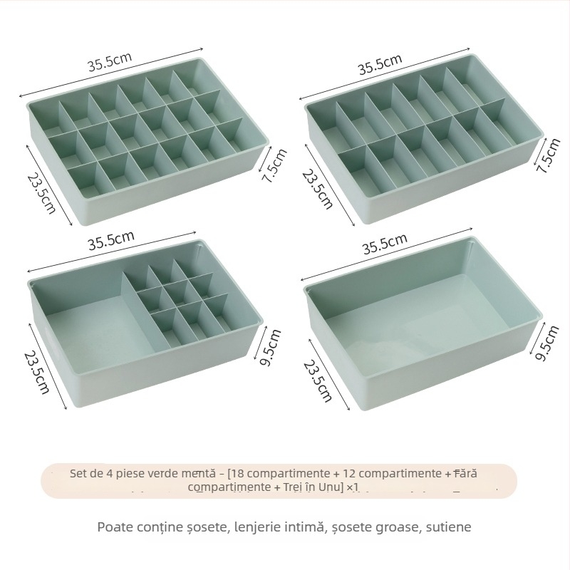 Organizator plastic cu sertare pentru Sutiene, lenjerie intimă și șosete – capacitate mare