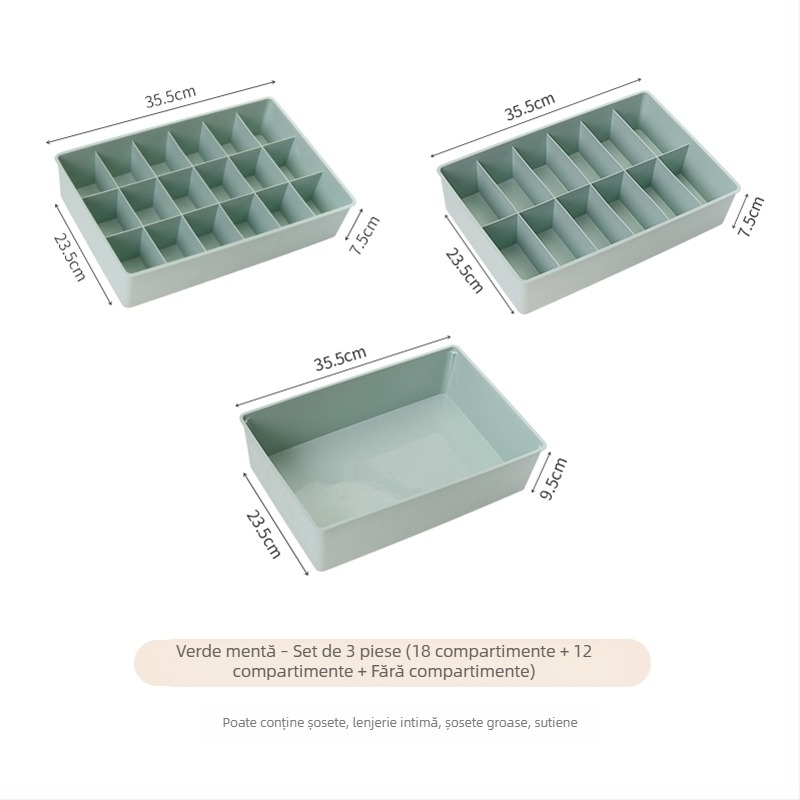 Organizator plastic cu sertare pentru Sutiene, lenjerie intimă și șosete – capacitate mare