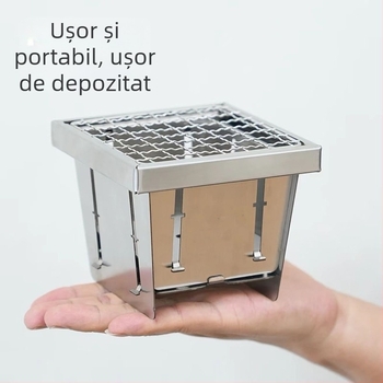 Arzător portabil pentru ceai, plită pliabilă din oțel inoxidabil pentru interior și exterior