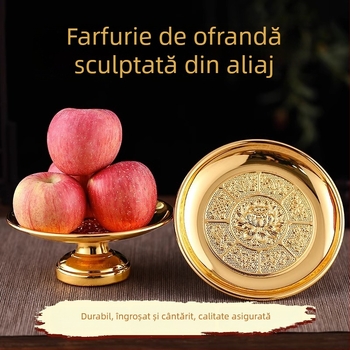 Farfurie de fructe cu lotus pentru altarul Buddha