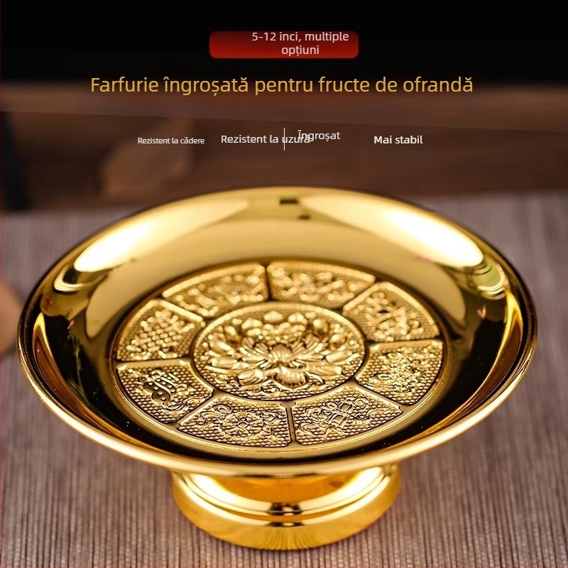 Farfurie de fructe cu lotus pentru altarul Buddha