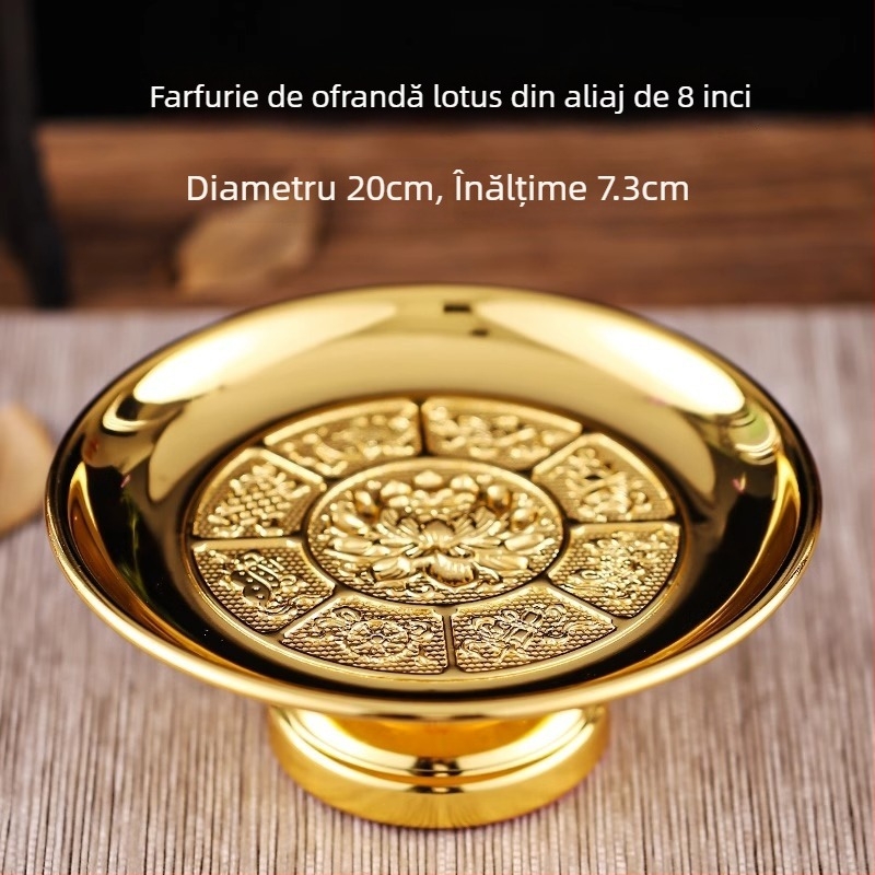 Farfurie de fructe cu lotus pentru altarul Buddha