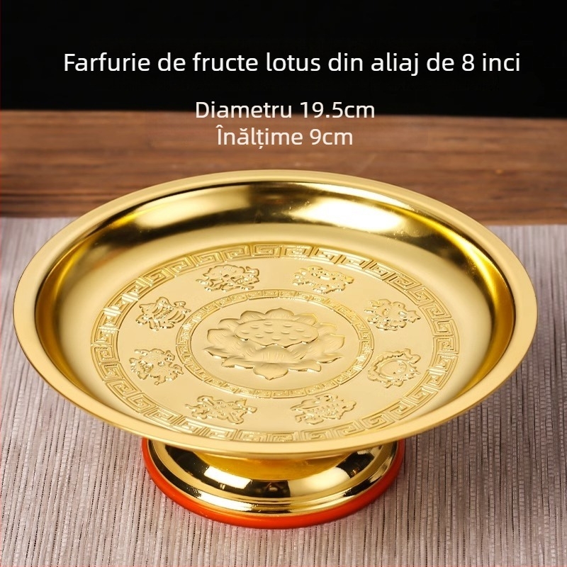 Farfurie de fructe cu lotus pentru altarul Buddha