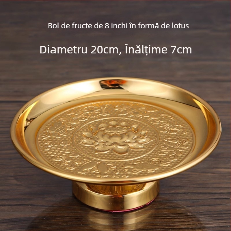 Farfurie de fructe cu lotus pentru altarul Buddha
