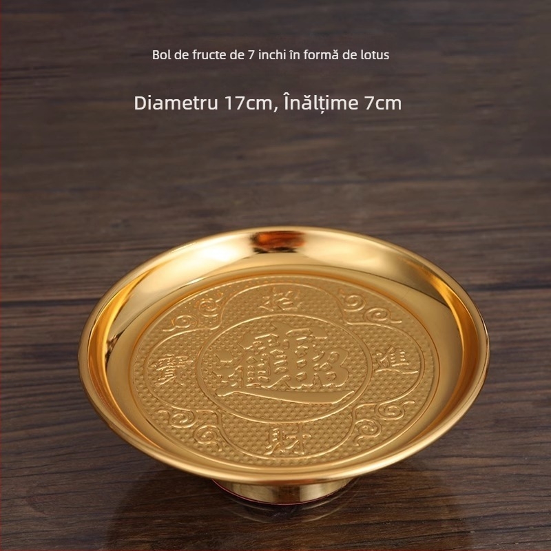 Farfurie de fructe cu lotus pentru altarul Buddha