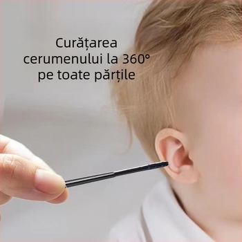 Kit de curățare a urechilor, de unică folosință, cu lingurițe pentru urechi și bețișoare de bumbac