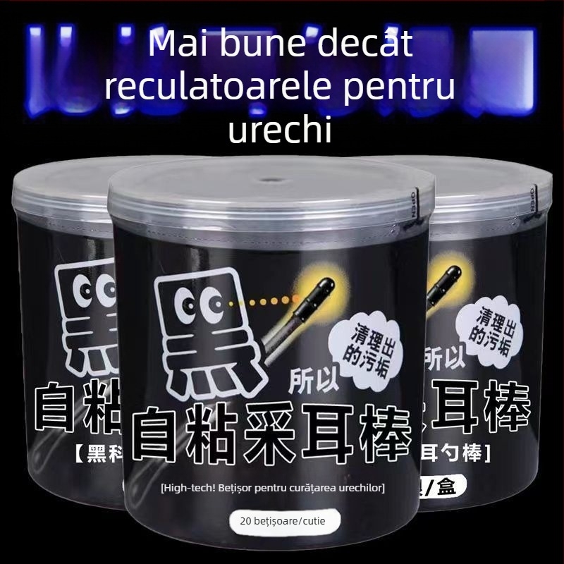 Kit de curățare a urechilor, de unică folosință, cu lingurițe pentru urechi și bețișoare de bumbac