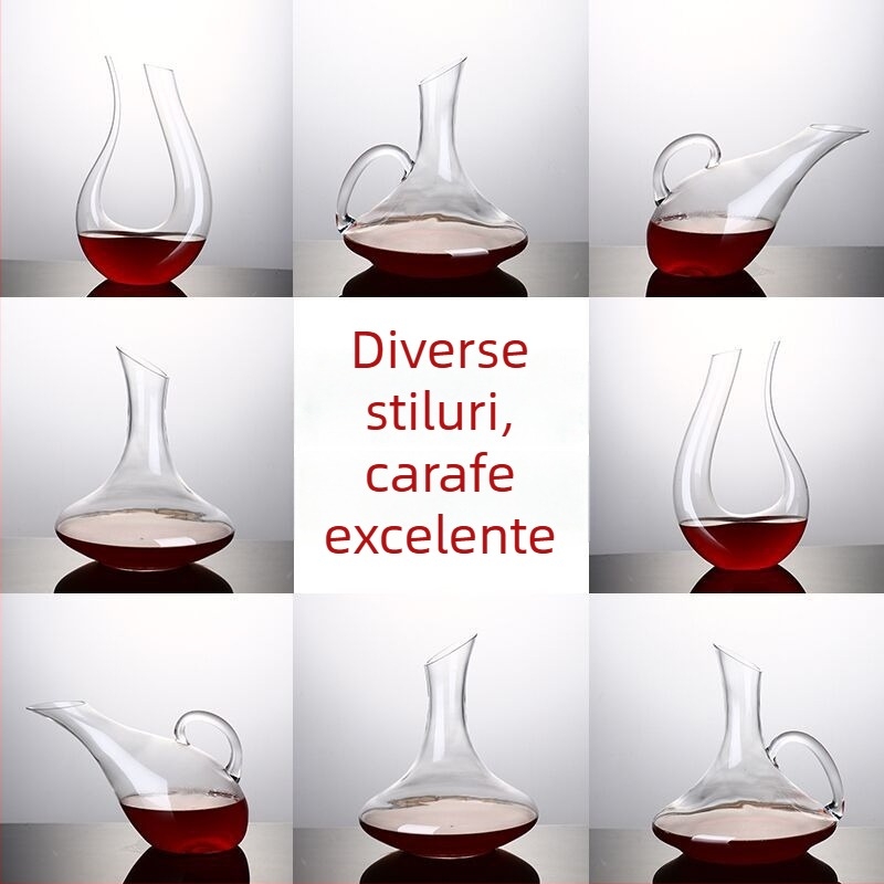 Decantor de vin din sticlă cu aerator pentru aerare rapidă