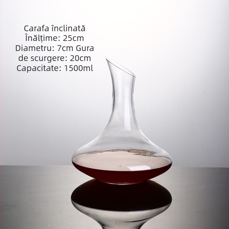 Decantor de vin din sticlă cu aerator pentru aerare rapidă