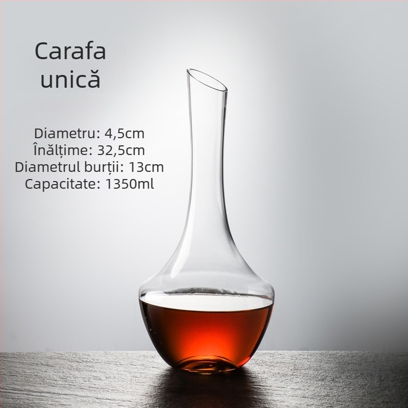 Decantor de vin din sticlă cu aerator pentru aerare rapidă