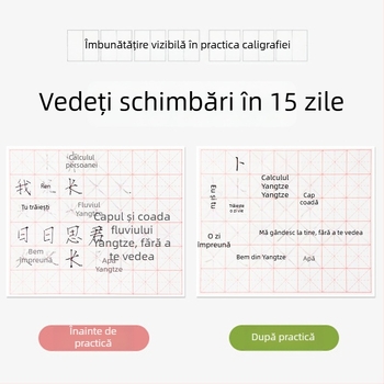 Exercițiu de scriere în script normal, 15 zile, cu pagini canelate, pentru elevi, liceu și adulți