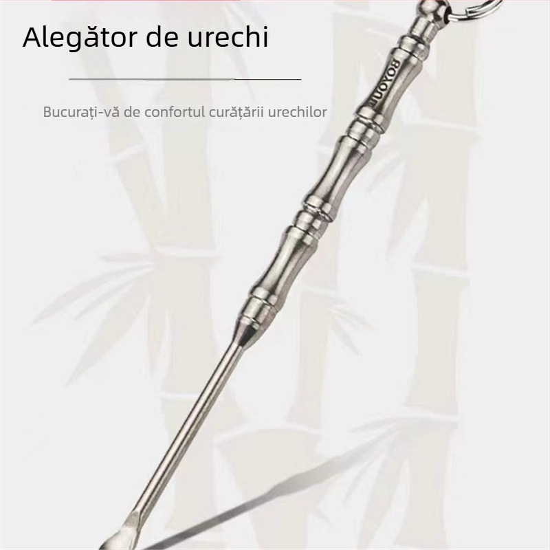 Linguriţă pentru urechi din aliaj de titan pentru bărbați și femei, instrument tradițional de curățare a urechilor, linguriță unică