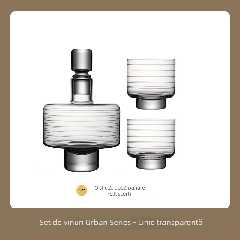 Set minimalist de dekantare whisky din sticlă — stil nordic modern