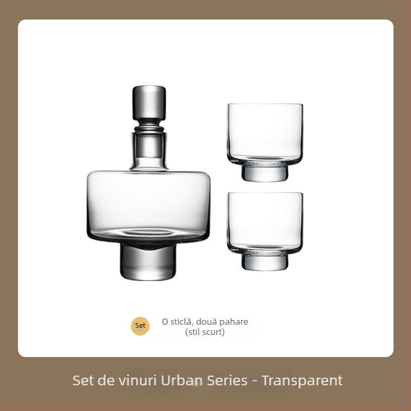 Set minimalist de dekantare whisky din sticlă — stil nordic modern