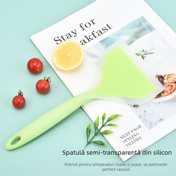 Spatulă din silicon semi-transparent Tamagoyaki, lamă lată pentru omlete și prăjit