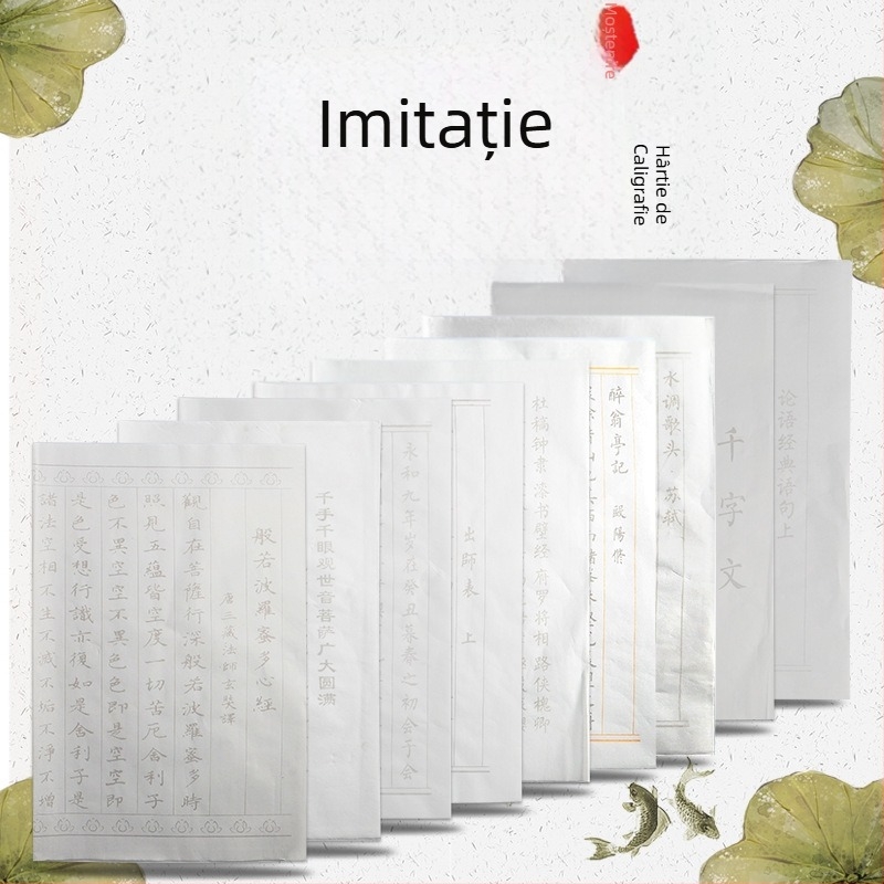 Biumi Caiet de Kaligrafie cu Pensulă pentru Mic Stil pe Hârtie Xuan – Trasare şi Copiere, Orchid Pavilion Preface şi Thousand Character Classic