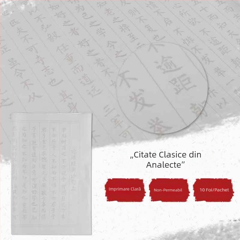 Biumi Caiet de Kaligrafie cu Pensulă pentru Mic Stil pe Hârtie Xuan – Trasare şi Copiere, Orchid Pavilion Preface şi Thousand Character Classic