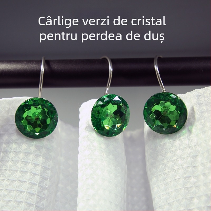 Cârlige acrilice pentru perdea de duș, multicolore, formă S