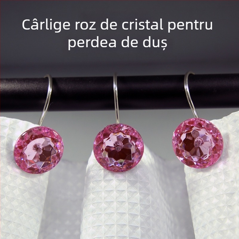 Cârlige acrilice pentru perdea de duș, multicolore, formă S