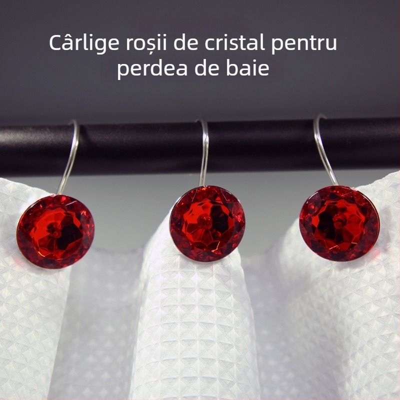 Cârlige acrilice pentru perdea de duș, multicolore, formă S