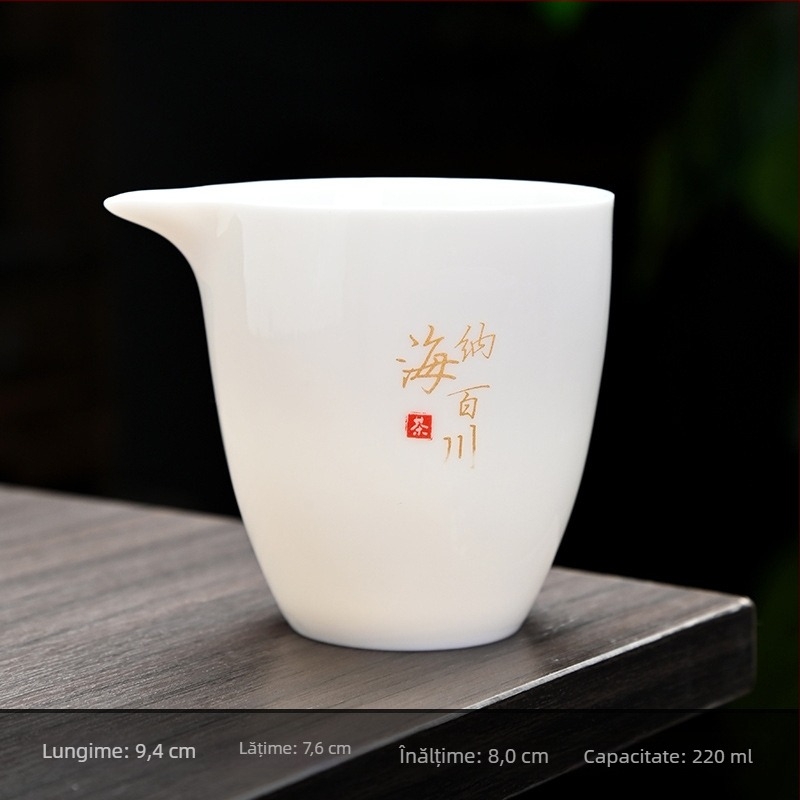 Set de ceai din porțelan alb cu motiv peisaj, stil chinezesc nou, pentru uz casnic, minimalist