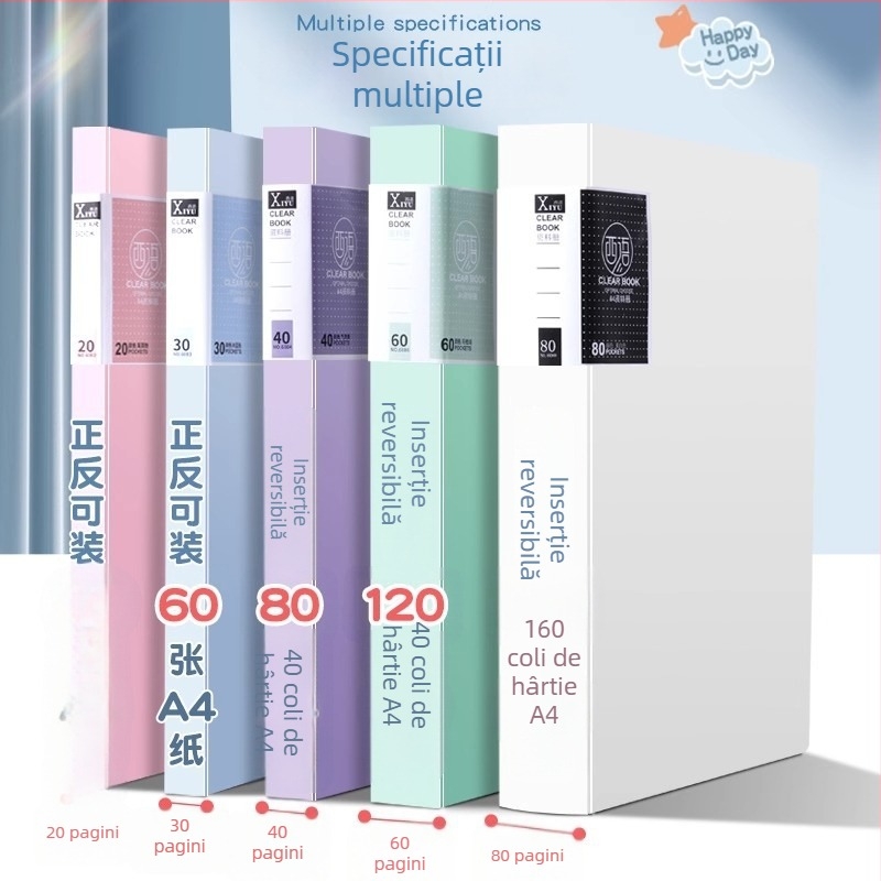 Dosar A4 pentru documente și foi de examen, din plastic, 30–100 de pagini, clemă 310, modelele 8900/8930/8940/8960/8980